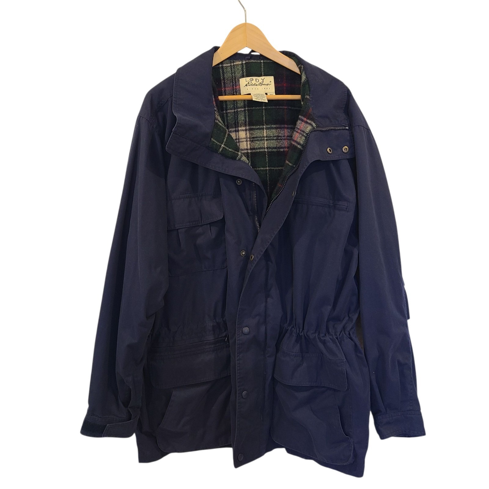 Vintage Eddie Bauer Men's Navy Blue Wool Lined Mountain Parka Jacket Coat Sz Xl